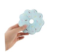 FIXOSHEE 2pcs Durable Plush Donut Dog for Dogs and Puppies Soft Teething Chew for Dental Care and Training Non Shedding Pet Molar Pink and Blue Trim