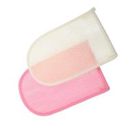 FIXOSHEE 2pcs Exfoliating Gloves for Body Scrub Bath Shower Mitts Deep Cleansing Skin-friendly Wash Mitts for Dead Skin Removal and Rich Lather Pink