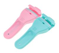 FIXOSHEE 2pcs Eyelash Clamp Curling Tools Lightweight Portable Eyelash Curler Clips for Women Travel Makeup Pink and Blue Plastic Lash Curlers for Easy Eye Beauty