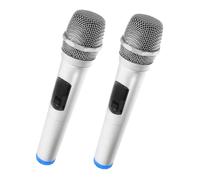 FIXOSHEE 2pcs Fake Microphones Lightweight Plastic Mics for Pretend Singing Role Play Recording Voice Training and Creative Performance Accessories
