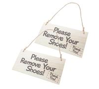 FIXOSHEE 2pcs Farmhouse Style Wooden Door Sign Please Remove Your Shoes Hanging Plaque for Front Door Vintage Rustic Design Indoor Outdoor Use Home Decor