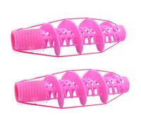 FIXOSHEE 2pcs Flexible Plastic Hair Curlers Rollers for Women, Large Spiral Perm Rods for Long and Short Hair Styling, Diy Heatless Curling Tool Set for Voluminous Waves, Pink