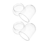 FIXOSHEE 2pcs Glass Dome for Micro Landscape Preserved Flower Shade Mini Display Cover High Boron Glass Decorative Terrarium Jar for Home Office