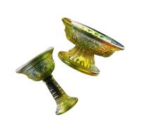FIXOSHEE 2Pcs Glass Offering Bowls High Footed Multi Use Water Cups for Buddhist Worship Home Temple Ritual Supplies Transparent Design