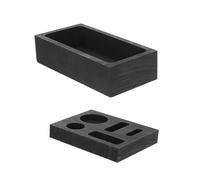 FIXOSHEE 2Pcs Graphite Ingot Mold 5-in-1 Casting Mold with 1Kg Graphite Refining Crucible for Melting Silver Gold Copper Aluminum Jewelry Making