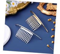 FIXOSHEE 2pcs Hairpins Side Hair Clamp Hair Combs for Women Elegant Gold Silver for Daily Wear and
