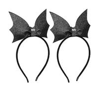 FIXOSHEE 2Pcs Halloween Bat Headband for Women, Simulation Glitter Bat Wings Hair Hoop, Spooky Hair Accessories for Festival Dress Up and Costume Party