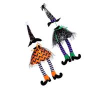 FIXOSHEE 2pcs Halloween Witch Hat Wine Bottle Covers Reusable Long Leg Sleeves for Party Table Decor Festive Wine Protection and Artistic Centerpiece Accessories