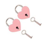 FIXOSHEE 2pcs Heart-Shaped Wishing Love Locks with Keys Couple Padlocks for Tourist Attractions Lightweight Pink Locks for Wishing Trees and Bridges Rust-Resistant Travel Security