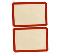 FIXOSHEE 2pcs Heat Resistant Silicone Baking Mat Non Stick Kitchen Baking for Even Cooking Thick Pastry and Dough Rolling Mat Easy Clean Oven Liner for Cookies and Bread