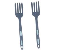 FIXOSHEE 2Pcs Heat-Resistant Silicone Cooking Fork Non-Toxic Portable Kitchen Utensils with Smooth Edges for Stirring Pasta Fried Noodles and Everyday Culinary Use in Restaurants and Homes