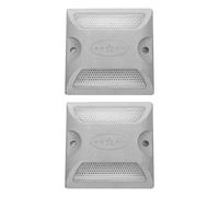 FIXOSHEE 2pcs Heavy Duty Pavement Reflectors Road Studs with Raised Reflective Markers for Driveway Parking Urban Streets High Visibility Safety Markers for Low Light Conditions