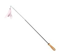 FIXOSHEE 2pcs Interactive Cat Teaser with Wooden Handles and Carbon Fiber Rods Height Wand for Indoor Cats and Kittens Includes Blue and Pink Sticks for Engaging Play and Exercise