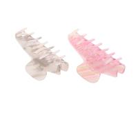 FIXOSHEE 2pcs Iridescent Striped Shark Clip Cherry Blossom Pink Elephant Gray Novelty Hair Claws for Women Girls Party Festival Performance