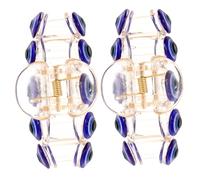 FIXOSHEE 2pcs Large Blue Five-eyed Hairpin Claw Clips for Women Thick Hair Evil Eyes Hair Clips Accessories for Girls
