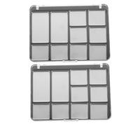 FIXOSHEE 2pcs Magnetic Empty Eyeshadow Palette DIY Makeup Tray with Clear Lid Portable Cosmetic Storage for Travel Break-resistant Highlighter Case