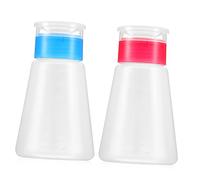FIXOSHEE 2pcs Makeup Remover Pump Empty Bottle Liquid Pump Makeup Bottle Push down Nail Polish Remover for Beauty Salon Use