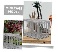 FIXOSHEE 2pcs Mini House Cage Prop for DIY Scene Layout Multifunctional Miniature Cage Model for Craft Decoration Plastic Small Animal Fence Accessory for Unique Miniature House