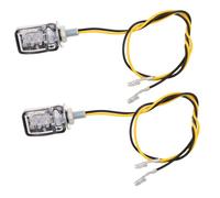 FIXOSHEE 2pcs Mini Motorcycle Turn Signal Blinker Lights Compact LED Motorbike Indicators Front Rear Replacement for Scooter Dirt Bike Safety