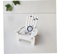 FIXOSHEE 2pcs Miniature Beach Chair Model Mediterranean Style Lightweight Craft Decor for Home Office Bookshelf Display Coastal Sun Loungers Garden Ornament