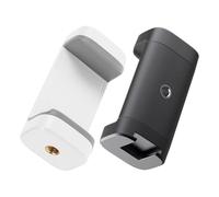 FIXOSHEE 2pcs Mobile Phone Tripod Clamp with Adjustable Universal Phone Holder and Cold Shoe Mount for Live Streaming and Smartphone Filming, Black and White