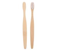 FIXOSHEE 2pcs Natural Bamboo Toothbrush Set Flexible Soft Bristles, Biodegradable Tooth Brush for Adults, White and Black Bristle Heads Suitable for Daily Oral Care