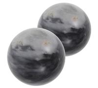 FIXOSHEE 2pcs Natural Marble Baoding Balls with Box Ergonomic Jade Handball Massage for Meditation Deep Tissue Stress Relief Hand Exercise Fitness Mind Relaxation Tool