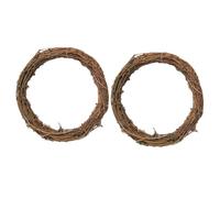 FIXOSHEE 2pcs Natural Rattan Wreath DIY Vine Craft Circles for Home Garden Decoration Handmade Rustic Garland Rings for Door Wall Window Seasonal Holiday Floral Arrangement