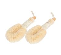 FIXOSHEE 2pcs Natural Sisal Body Brush Large Bath Brushes for Dry Skin Exfoliating Shower Scrubber with Contoured Shape Plant Fiber for Deep Cleansing and Comfortable Grip