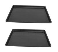 FIXOSHEE 2Pcs Pet Cage Potty Tray Durable Leakproof Dog Toilet Trays for Household Use Odor Resistant Bedpan Easy to and Practical Design Black