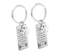 FIXOSHEE 2Pcs Pet Memorial Key Chain Durable Keyring Holder for Bags Purses Lightweight Dog Remembrance Pendant for Honoring Your Beloved Pet