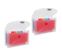 FIXOSHEE 2pcs Plastic Accordion File Folder with Expandable Pockets Clear Document Organizer Folio for Receipts Bills and Cards Mini Portable Wallet with Index Tabs for Office and Travel