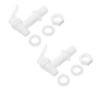 FIXOSHEE 2pcs Plastic Replacement Spigot for Beverage Dispenser Leakproof Water Dispenser Tap with Hole Push Faucet for Water Bottles Juice Pitchers and Party Coolers