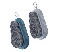 FIXOSHEE 2Pcs Portable Fingernail Brush with Soft Bristles Handle for Hand and Nail Cleaning Comfortable Grip Multi-functional Scrubber Gray