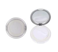 FIXOSHEE 2Pcs Portable Thin Loose Powder Box with Mirror Cosmetic Container for DIY Makeup Suitable for Foundation and Blusher Fashionable Refillable Compact Holder
