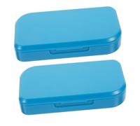 FIXOSHEE 2Pcs Portable Weekly Pill Organizer Box Sealed Storage Case with Buckle Closure Food-Grade Material Lightweight Travel Container for Medication and Vitamins Blue