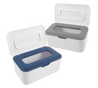 FIXOSHEE 2Pcs Portable Wet Tissue Box with Lid Compact Sealed Wipe Dispenser for Travel and Home Use Dustproof Storage Container for Convenient Handheld Tissue Organization