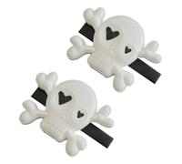 FIXOSHEE 2pcs Punk Skull Hair Clip Skeleton Hairpin White Plastic Barrette for Halloween Party Accessories