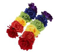 FIXOSHEE 2pcs Rainbow Color Rose Flower Headband Floral Wreath Garland for Women Halloween Cosplay Party Wedding Accessories