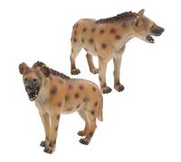 FIXOSHEE 2pcs Realistic African Hyena Figurine Small Wildlife Animal Models for Educational Plastic Hyena Statues for Cognitive Learning Display and Imaginative Play