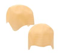 FIXOSHEE 2pcs Realistic Bald Cap for Adults Adjustable Bald Head Wig for Halloween Monk Accessory Authentic Shaved Look Comfortable Fit for Men and Women