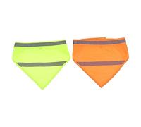 FIXOSHEE 2pcs Reflective Pet Safety Bandanas for Dogs Fashionable Neckerchief Fluorescent Color Easy to Clean Puppy Scarves Random Color for Nighttime Visibility