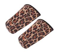 FIXOSHEE 2pcs Reusable Coffee Cup Sleeves with Leopard Print Handle Design Insulated Heat Resistant Covers for Hot and Cold Drinks Non-Slip Lightweight Beverage Protectors