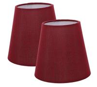 FIXOSHEE 2pcs Small Fabric Lampshades Clip Barrel Style Lamp Covers for Wall Floor Table Pendant Lights Retro Protective Light Fixture Accessories Wine Red