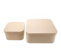 FIXOSHEE 2pcs Small Square Kraft Favor Boxes with Lid Extra Strength Recycled Paper Party Treat Holders Portable Premade Cube Cases for Birthdays Weddings DIY Crafting Packaging