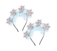 FIXOSHEE 2pcs Snowflake Headbands for Women Glitter Winter Hair Hoops Festive Holiday Accessories Christmas Party Headwear with Eye-catching Sparkle and Unique Design