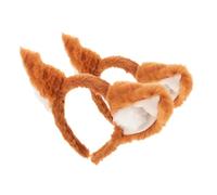 FIXOSHEE 2pcs Soft Plush Fox Ears Headband Elastic Fit for Adults Cozy Cosplay Accessory for Halloween Party Masquerade Themed Events Cute Furry Animal Hairband