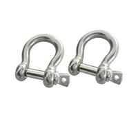 FIXOSHEE 2pcs Stainless Steel Bow Shackles Screw Pin Heavy Duty Rust Rigging Connectors for Industrial Anchor Chains