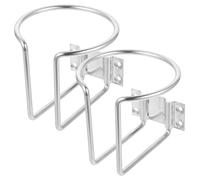 FIXOSHEE 2pcs Stainless Steel Car Drink Container Holders Shaped Ring Design for Trucks and Homes Auto Cup Holders for Mugs Cans and Bottles Easy Installation Silver