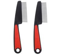 FIXOSHEE 2pcs Stainless Steel Fine Tooth Hair Combs for Women and Men Anti-static Scalp Comb for Dandruff Removal for Sleek Hairstyling and Hair Care